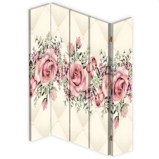 Rumdeler Dobbeltsidet roterbar, Roser Blomster Pink - (180x170)