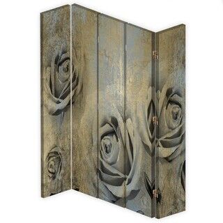 Rumdeler Dobbeltsidet roterbar, Rose blomster guld - (180x170)