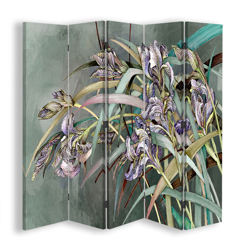 Rumdeler Dobbeltsidet roterbar, Irisblomster i vinden - (180x170)