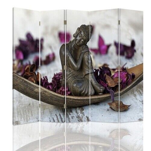 Rumdeler Dobbeltsidet roterbar, Buddha med lilla kronblade - (180x170)