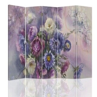 Rumdeler Dobbeltsidet roterbar, Lilla buket af blomster - (180x170)