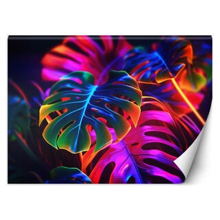 Fototapet, Monstera fluorescerende blade