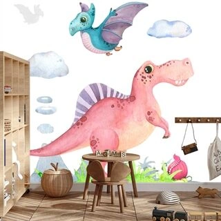Fototapet Akvarel Dinosaurer
