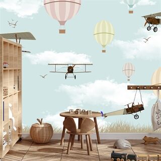 Photo wallpaper Planes and Balloons in the sky FT-2343-FALL