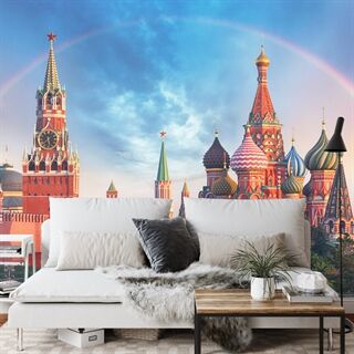 Photo wallpaper Rainbow over the Kremlin in Moscow FT-2605-FALL