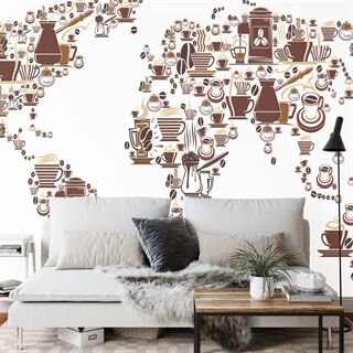 Photo wallpaper Coffee Map of the Wrold FT-3031-FALL