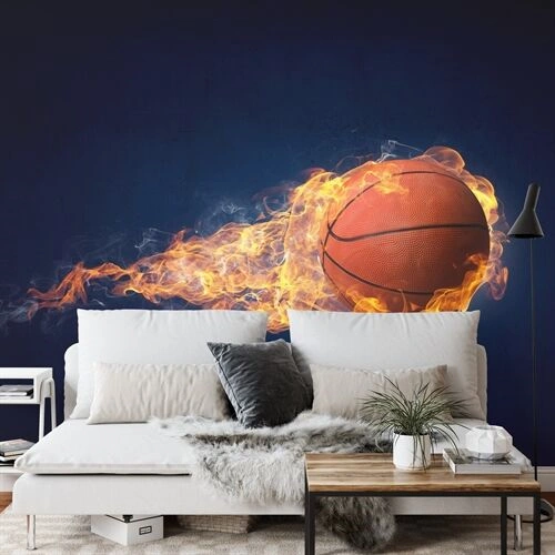 Fototapet Brændende Basketballbold