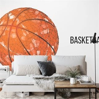 Fototapet Geometrisk Basketballbold