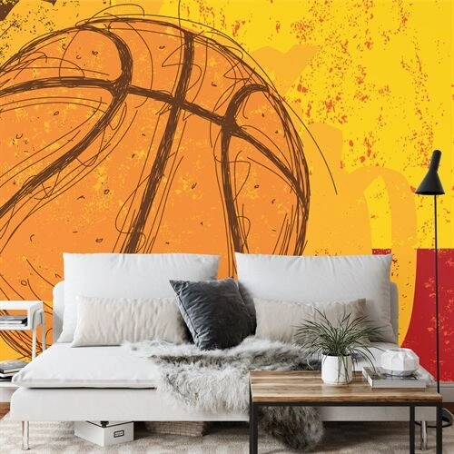 Fototapet Basketballbold I Graffitistil