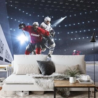 Fototapet Hockeyspillere Støder Sammen