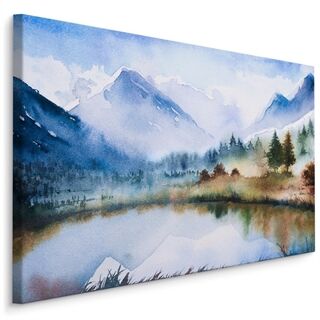 Canvas print Mountain landscape painted with watercolours LB-1047-C