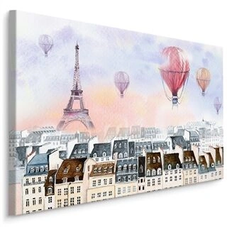 Lærred Balloner Flyver Over Paris