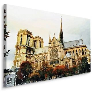 Lærred Notre Dame Katedral Som Malet