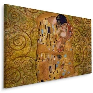Lærred Gustav Klimt Kyss-Gengivelsen
