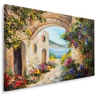 Canvas print House by the sea and flowers LB-1141-C