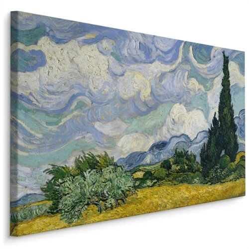 Lærred Vincent Van Gogh &amp;quot;Hvedemark Med Cypresser&amp;quot; Reproduktion