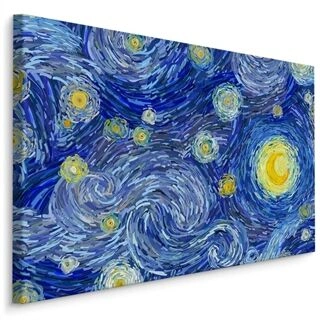 Lærred Starry Night I Stil Med Vincent Van Gogh