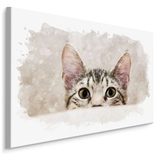 Canvas print Curious kitten painted in watercolour LB-1460-C