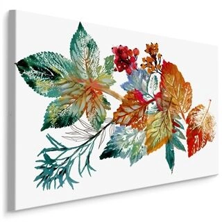 Lærred Efterårsblade Som Malet Med Akvarel