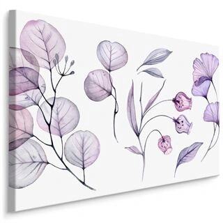 Lærred Violet-Lyserøde Blade Og Blomster