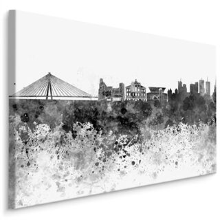 Canvas print Black White Panorama Of Warsaw LB-771-C