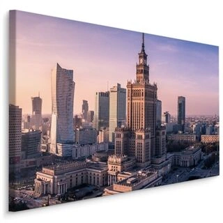 Lærred Panorama Af Byen Warszawa