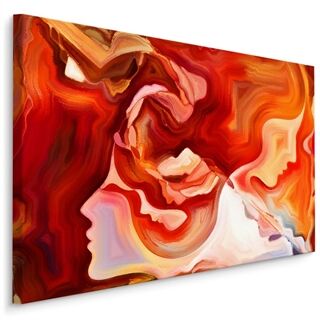 Canvas print Red Abstraction With Face LB-849-C