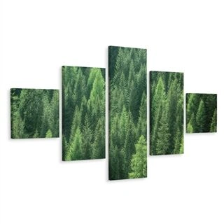 Flerdelt lærred 3D Grøn Skov Udsigt
