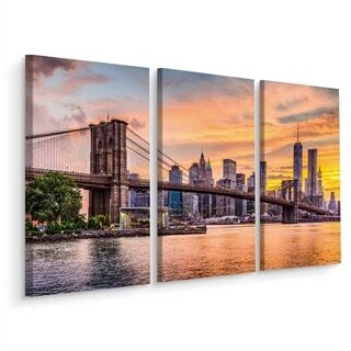 Flerdelt lærred New York City Panoramalandskab