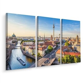 Lærred Floden Spree og Panoramaudsigt Over Berlin