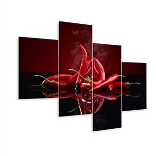 Multipart Canvas print Red chili peppers LBS-3138-C4X2-2