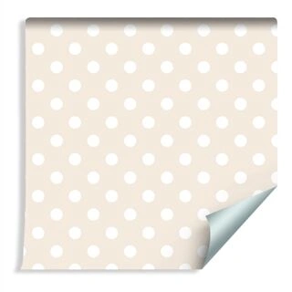 Wallpaper Retro Style White Polka Dots Non-Woven 53x1000