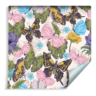 Wallpaper For Children - Butterflies Among Flowers Non-Woven 53x1000