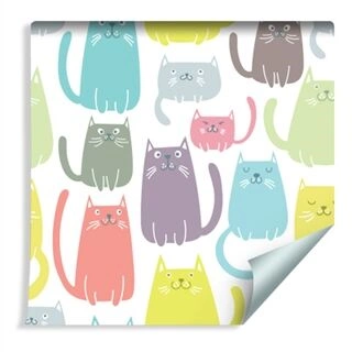 Wallpaper Colored Funny Small Cats Non-Woven 53x1000