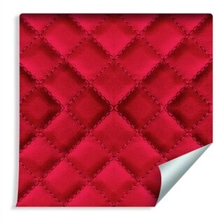 Wallpaper Red Quilted Leather Non-Woven 53x1000