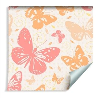 Wallpaper For Children - Colorful Butterflies Non-Woven 53x1000