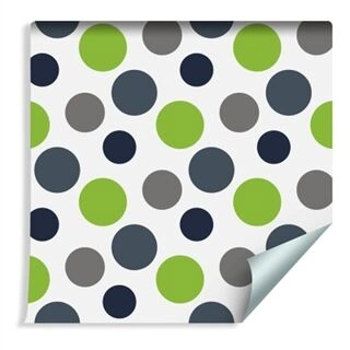 Wallpaper Grey And Green Dots Non-Woven 53x1000