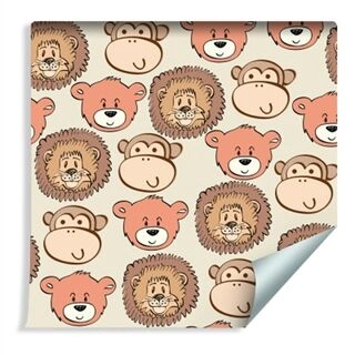 Wallpaper Happy Bears, Lions And Monkeys Non-Woven 53x1000