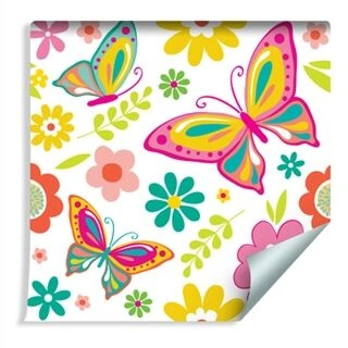 Wallpaper Butterflies And Flowers Non-Woven 53x1000
