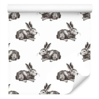 Wallpaper Rabbits In Dark Colour Non-Woven 53x1000