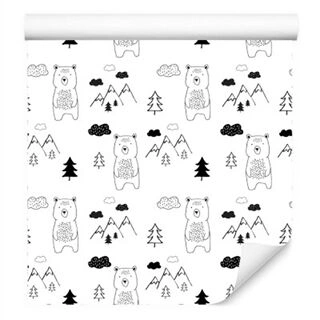 Wallpaper For Children - Bears And Mountains Non-Woven 53x1000