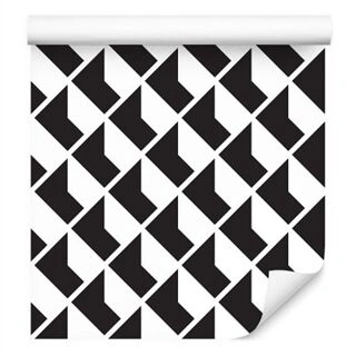 Wallpaper Black And White Geometric Patterns Non-Woven 53x1000