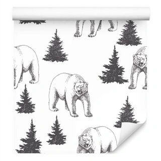 Wallpaper Bears And Trees Non-Woven 53x1000
