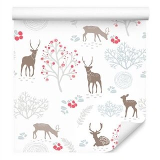 Wallpaper For Children - Deer Roe Deer Trees Non-Woven 53x1000