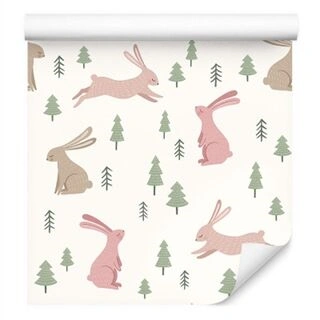 Wallpaper For Children - Beautiful Hares Non-Woven 53x1000