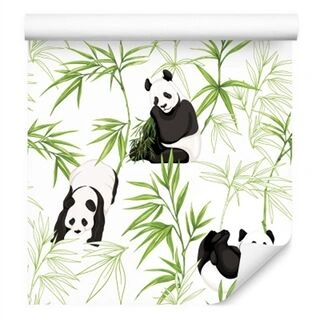 Wallpaper Pandas And Plants Non-Woven 53x1000