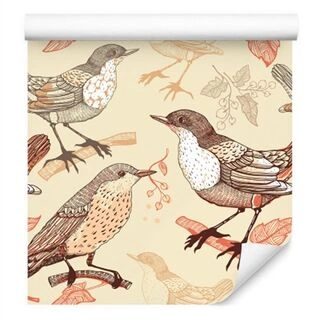 Wallpaper Birds Sitting On The Branches Non-Woven 53x1000
