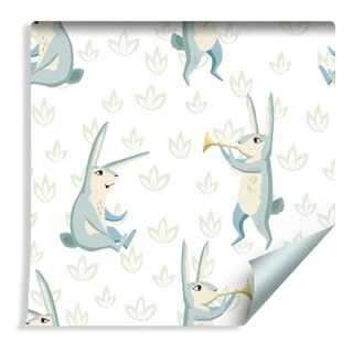 Wallpaper For Children - Joyful Musical Rabbits Non-Woven 53x1000