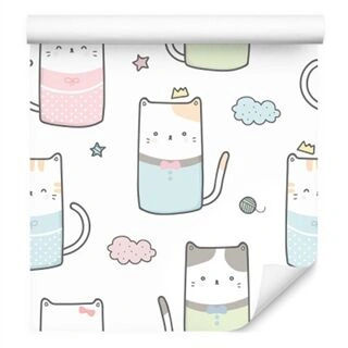 Wallpaper For Children - Kittens And Clouds Non-Woven 53x1000