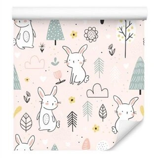 Wallpaper Rabbits Among Trees Non-Woven 53x1000